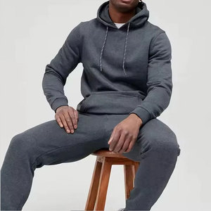 Custom Branded Logo High Quality Uk Size Blank 70% Cotton 30% <b>Polyester</b> <b>Hoodie</b> and Sweat Pant Jogger Set Mens Slim Fit Tracksuit - Product Image 1