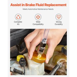 Adattatore professionale per Bleeder per freni da 17 pezzi Kit resistente per riempimento di liquido dei freni adatto alla maggior parte dei veicoli vecchi e nuovi - Product Image 2