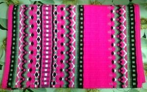 Premium Quality Genuine New Zealand Wool Western Saddle Pad with Leather Patch Fleece Lining & Polyester Filling - Product Image 3