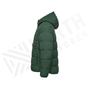 Hooded Quilted <b>Jacket</b> <b>Women</b> Winter Windproof Thick Polyester Filling Full Sleeve Solid Color Regular Length - Product Image 3