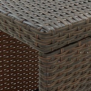 Tavolo da bar in rattan PE marrone e acciaio 47,2 x 23,6 x 43,3 pollici - Product Image 6