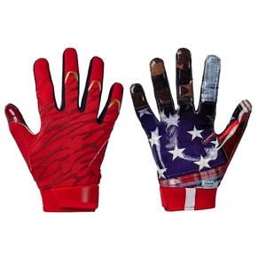 Gants à doigts entiers, design drapeau américain, antidérapants, pour usage extérieur, fermeture auto-agrippante, unisexe, toutes saisons, en polyester - Product Image 2