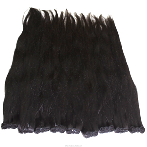 Mechones de cabello humano virgen camboyano seleccionados, sin procesar, que mantienen las cutículas intactas, un grosor consistente y un tono natural. - Product Image 3