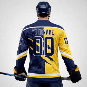 เสื้อฮอกกี้น้ำแข็งแบบใหม่ปี 2026 สไตล์ OEM ผลิตตามสั่งสำหรับนักกีฬามืออาชีพ ผ้าโพลีเอสเตอร์ ระบายอากาศได้ดี แห้งเร็ว คุณภาพสูง น้ำหนัก 220 กรัม สำหรับทุกเพศ - Product Image 5