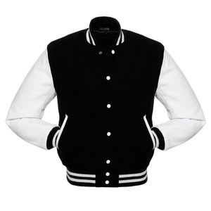 College Man Stylish Varsity <b>Jacket</b> in Red Black Made of Wool Leather XL Size <b>Light</b> Fabric Winter Season Embroidery Decoration - Product Image 3