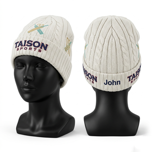 Women Cricket Beanie Premium 300 GSM Acrylic Knit Olive Green Jacquard Pattern Folded Cuff Embroidery Logo Custom <b>Winter</b> <b>Cap</b> - Product Image 5