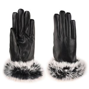 Guantes térmicos con aislamiento completo, guantes de carreras con protección en los nudillos, guantes unisex de cuero negro - Product Image 4
