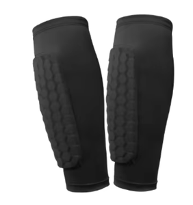 Blue Soccer <b>Shin</b> Guards With <b>Padded</b> Protection For Adults Lightweight Pull On Design All Seasons Use - Product Image 4