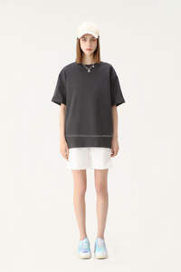 Calidad de primavera Color sólido 100% Camisetas para hombres y mujeres disponibles al por mayor con logotipo impreso de espuma personalizado - Product Image 2