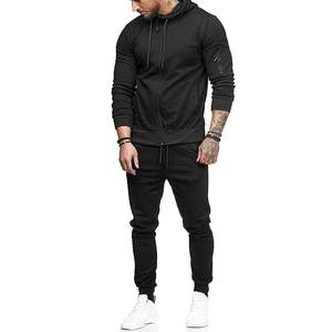 Survêtement d'hiver streetwear de qualité supérieure, personnalisable avec logo imprimé, en coton vierge, style décontracté de luxe, avec fermeture éclair en nylon - Product Image 1