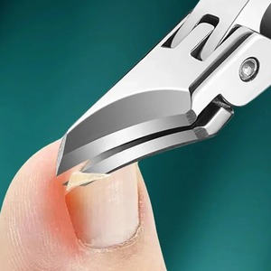 กรรไกรตัดเล็บมืออาชีพแบบกันน้ำกระเซ็น ตะไบเล็บสแตนเลส ที่ตัดเล็บเท้า เล็บมือ ใบมีดโค้งกว้าง ทนทาน - Product Image 3