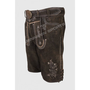 Adult Oktoberfest Genuine Cowhide Leather Short Lederhosen <b>Costume</b> <b>Man</b> Bavarian Octoberfest German Festival Beer Male <b>Cosplay</b> - Product Image 3