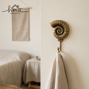Gancho de Pared Decorativo de Latón Vintage con Diseño de Concha de Nautilus, Perchero para Abrigos, Toallas y Batas, Resistente, para Decoración del Hogar - Product Image 1