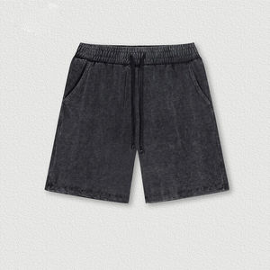 Nouvel arrivage : Shorts décontractés pour hommes, personnalisables, effet délavé, couleur unie, en Spandex/Polyester, séchage rapide, coupe oversize, vente en gros - Product Image 2