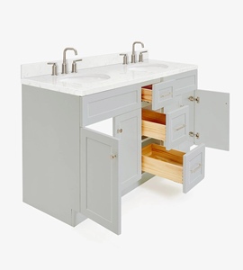 Meuble de salle de bain double vasque Felix 60 pouces sous marque privée, 4 options de finition, vente en gros, usine du Vietnam - Product Image 4