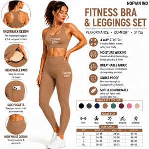 Fabricant OEM ODM d'ensembles de yoga personnalisés pour femmes, soutien-gorge de sport sans couture, leggings taille haute, vêtements de sport à marque privée, vente en gros, faible MOQ - Product Image 1