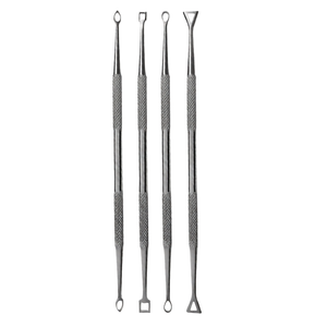 Juego de 4 herramientas de acero inoxidable con punta hueca para tallar cera y arcilla, kit de herramientas manuales de laboratorio dental con agarre moleteado, Clase I - Product Image 2