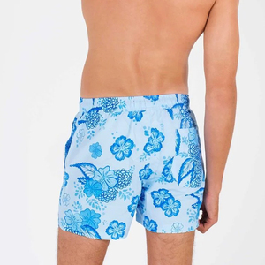 Shorts de bain personnalisés pour hommes – Tissu 100 % polyester écologique, taille élastique mi-haute, style urbain, avec impression par transfert thermique - Product Image 3