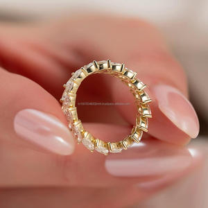 Igi/gia แล็บปลูกวินเทจ14K สีขาวทองแต่งงาน/หมั้นแหวนเพชรสำหรับทุกเพศของขวัญงานปาร์ตี้ครบรอบลูกแพร์ตัดเพชร - Product Image 4