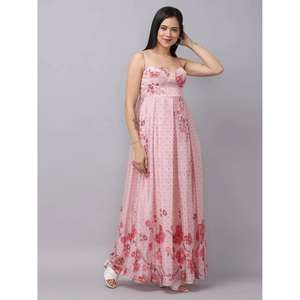 Vestido Largo sin Mangas con Tirantes Finos y Estampado Floral Rosa para Mujer, Estilo Casual, Elegante, Holgado, Natural y Ecológico, de Algodón - Product Image 2