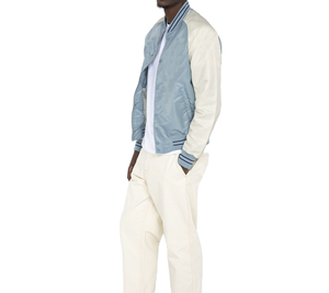Chaqueta Varsity de Invierno para Hombre de Alta Calidad, Cuello Alto, Logotipo Frontal, Tela de Satén de Seda, Diseño Acolchado, Nuevo Estilo de Moda, Impermeable - Product Image 2