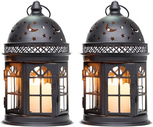 Ensemble de 2 lanternes décoratives Lanternes de table Lanternes de table décoratives polyvalentes personnalisables - Product Image 1