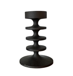 Nouveau support de bougie décoratif pour la maison en aluminium noir mat moderne, finition noire faite à la main, personnalisé - Product Image 1