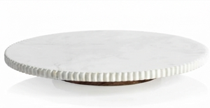 Plateau tournant élégant en marbre à un seul niveau pour la présentation sur la table de cuisine ou de salle à manger - Product Image 4
