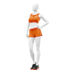 Ensemble de vêtements de sport pour femmes OEM, 2 pièces, soutien-gorge de sport et short, respirant, extensible, yoga, entraînement, fitness - Product Image 1