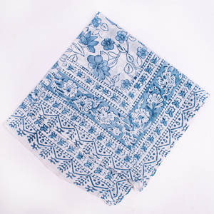 Blue White Striped Cotton <b>Square</b> Bandana <b>Scarf</b> Dot Pattern Casual Summer <b>Scarf</b> Eco-friendly Handkerchiefs - Product Image 5