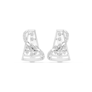 Boucles d'oreilles créoles Bali en argent sterling 925 avec zircon en grappe, bijoux de luxe pour femmes - Product Image 2