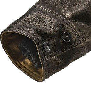 Chaqueta de Cuero para Hombre de Primera Calidad con Cuello Alto y Logotipo Frontal, Piel de Oveja, Resistente al Viento y Ecológica, Personalizable - Product Image 5