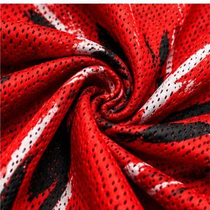Maillot de basket rouge sans manches pour homme, col rond, motif lettres Hip Hop, séchage rapide, polyester, imprimé par transfert thermique - Product Image 6