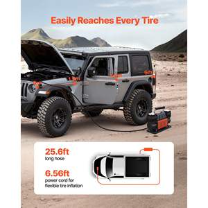 Gonfleur de pneus portable à double cylindre 10,6 CFM avec arrêt automatique, robuste, 12 V, 150 PSI, pompe à air tout-terrain pour SUV 4x4, écran LCD numérique - Product Image 4