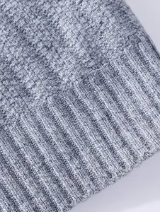 Sudadera con capucha de punto gris lavado para hombre, efecto dos piezas, con media cremallera y botones, estilo jersey oversize holgado con textura acanalada y manga larga - Product Image 5