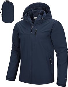 Veste bomber imperméable à capuche et col montant pour homme Hemistyles - Coupe-vent, imperméable et élégante - Product Image 1