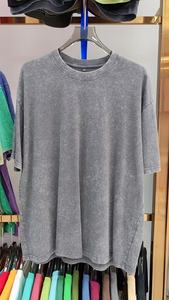 Camiseta de hombre lisa, holgada, gris claro, suave, vintage, con lavado ácido, 230 g/m², personalizada, verificada para gimnasios, al por mayor - Product Image 4