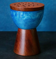 Brûleur d'encens indien en résine et bois de bambou, avec couvercle, motif boule dorée, élégant, pour aromathérapie, décoration religieuse, fait main, pour la maison, très demandé