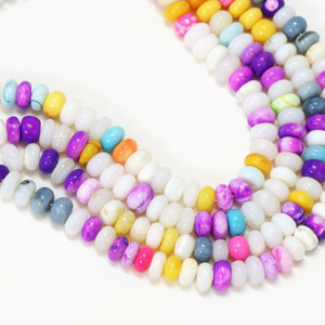 Perles Rondelles Opale Multicolores : Perles en Pierre Précieuse Lisses (7-9mm) - Product Image 2