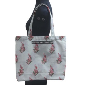 Sac à bandoulière bloc main de grande capacité à impression personnalisée, sacs fourre-tout de luxe carrés en coton sac à main personnalisable - Product Image 1