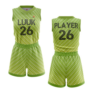 Ensemble d'uniformes de basketball personnalisés pour femmes adultes grandes tailles, sans manches, col en V, respirant, évacuant l'humidité, 100 % polyester mesh - Product Image 1