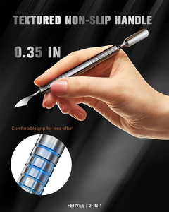 Herramienta de doble cabezal para empujar cutículas, forma de herradura, borde de cincel, acero inoxidable, herramienta de eliminación, logotipo personalizado, kit de herramientas de manicura - Product Image 4