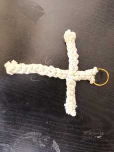 Handmade Geometric Cross Pendant Braided Rope Keychain Woven Hanging <b>Ornament</b> for Wedding Gift and Decor - Product Image 4