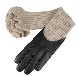 Gants d'hiver pour femmes en cuir véritable, doublure chaude, compatibles avec les écrans tactiles, gants d'extérieur tendance, fabrication sur mesure OEM - Product Image 1