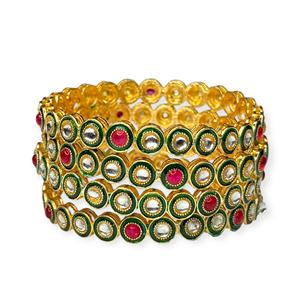 Exquisitos Brazaletes Multicolores de Moda, Chapados en Oro, para Bodas y Fiestas, Precio al por Mayor Premium, Exportación Global - Product Image 1