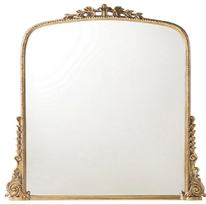 Grand miroir doré orné avec des sculptures florales baroques complexes ; disponible à prix de gros. - Product Image 3