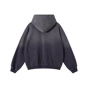 Sweat à capuche personnalisé pour homme, effet délavé soleil, en coton bouclette épais, style streetwear, lavage vintage, sweats à capuche de marque personnalisée pour créateurs - Product Image 5