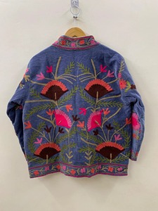Veste en coton brodée de fleurs, col mandarin, manches longues, style bohème, vêtements d'automne pour femmes, grande taille - Product Image 3