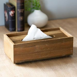 Boîte à mouchoirs vintage en bois faite à la main, sur pied, pour la maison, les tables à manger et les tables basses - Product Image 1