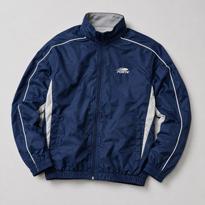 Men's Blue <b>White</b> Color Blocking Sporty Racer Jacket <b>Quarter</b> <b>Zip</b> Stand Collar Windproof Polyester Outerwear Autumn Wear - Product Image 1
